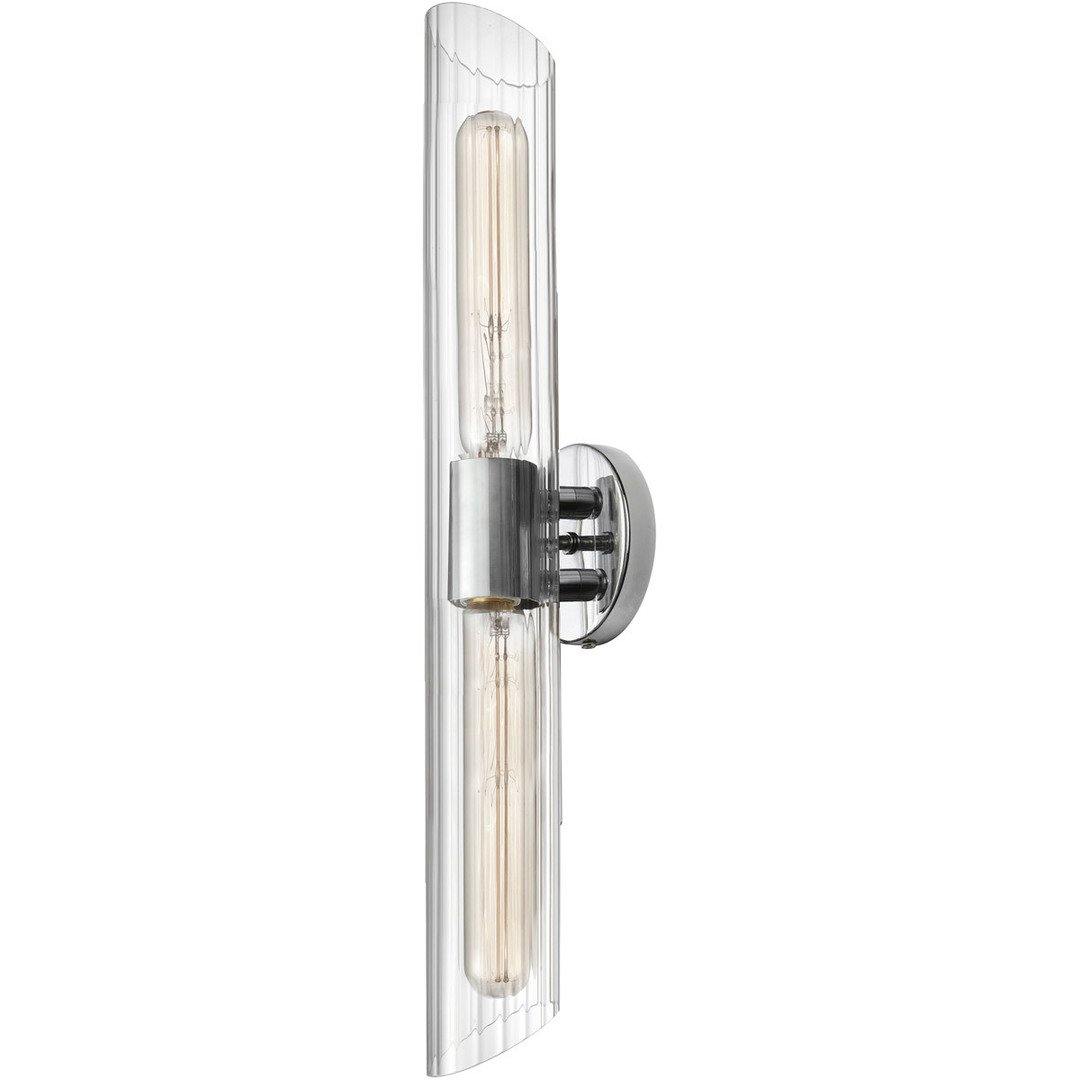 Steel with Clear Cylindrical Glass Shade Wall Sconce - LV LIGHTING