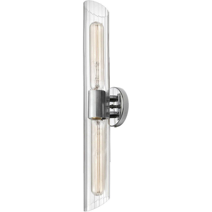 Steel with Clear Cylindrical Glass Shade Wall Sconce - LV LIGHTING