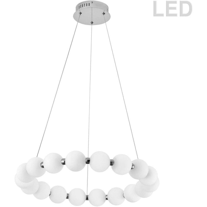 LED Chrome with Frosted Acrylic Globe Ring Chandelier - LV LIGHTING