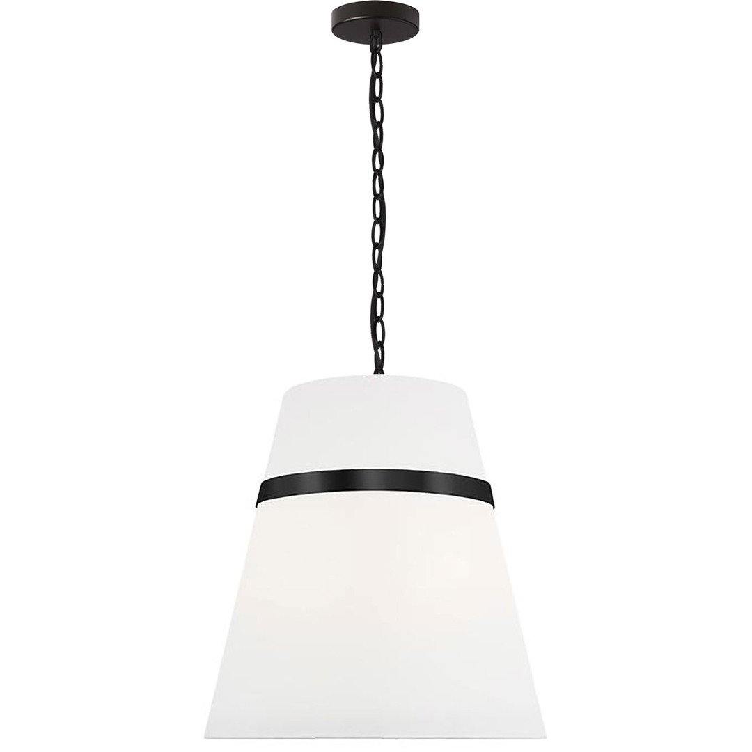 Steel Frame with White Fabric Shade Pendant - LV LIGHTING
