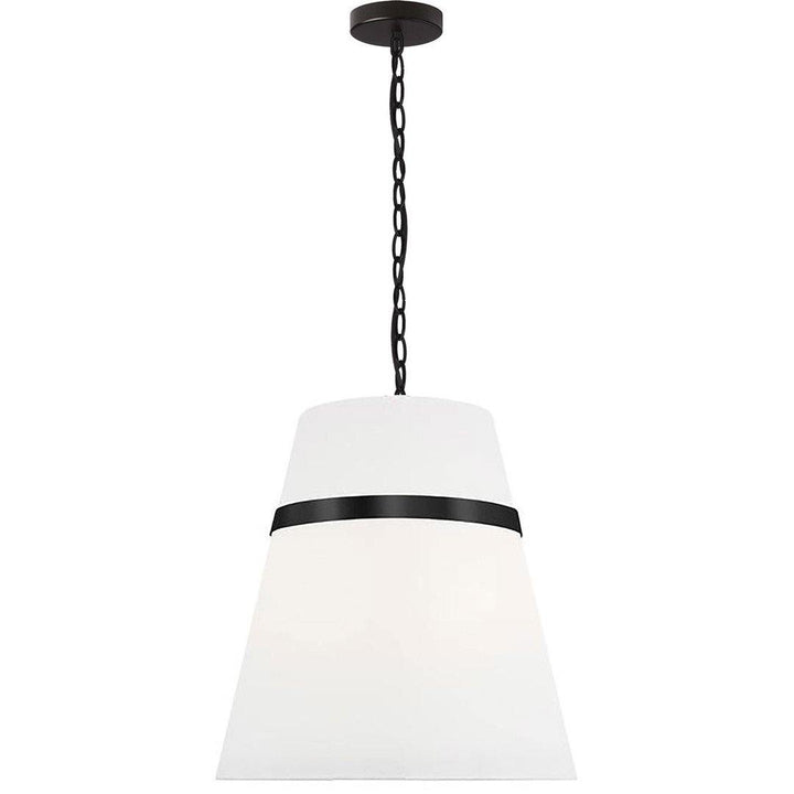 Steel Frame with White Fabric Shade Pendant - LV LIGHTING