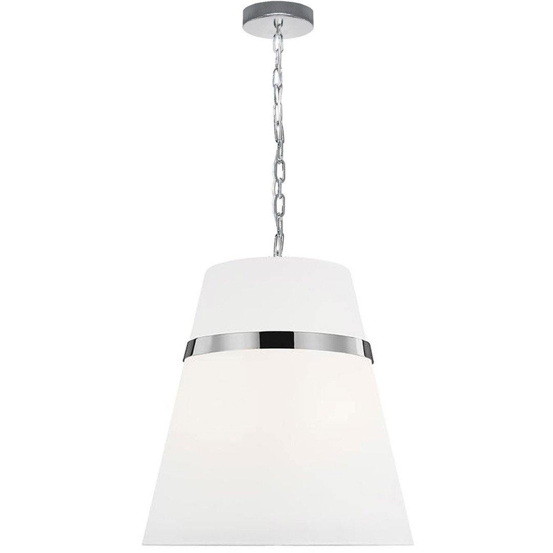 Steel Frame with White Fabric Shade Pendant - LV LIGHTING
