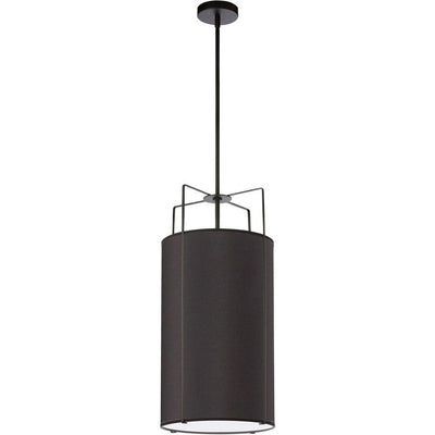 Steel Frame with Cylindrical Fabric Shade Pendant - LV LIGHTING