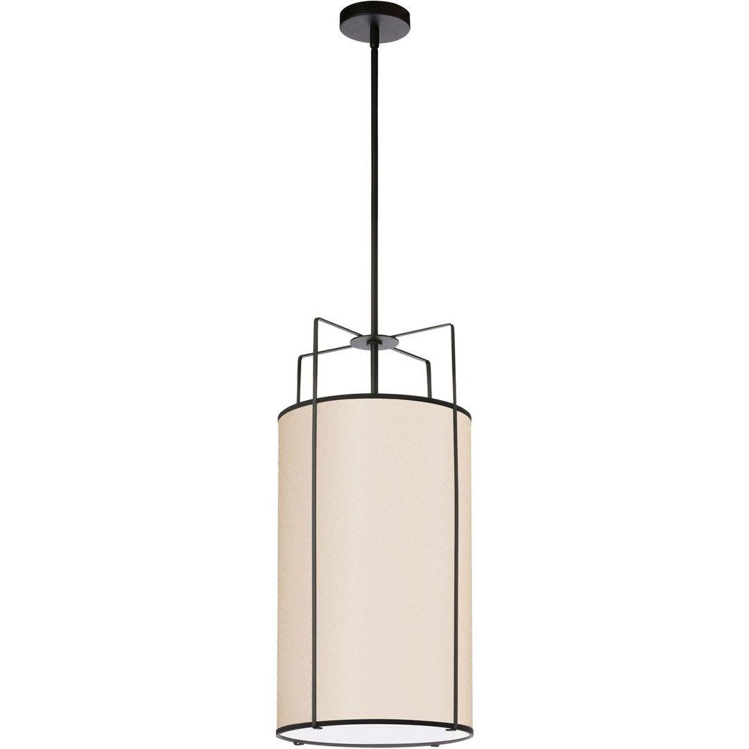 Steel Frame with Cylindrical Fabric Shade Pendant - LV LIGHTING