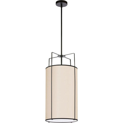 Steel Frame with Cylindrical Fabric Shade Pendant - LV LIGHTING