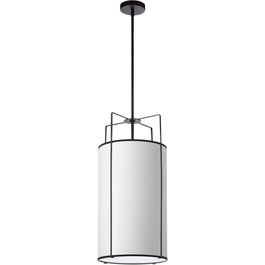 Steel Frame with Cylindrical Fabric Shade Pendant - LV LIGHTING
