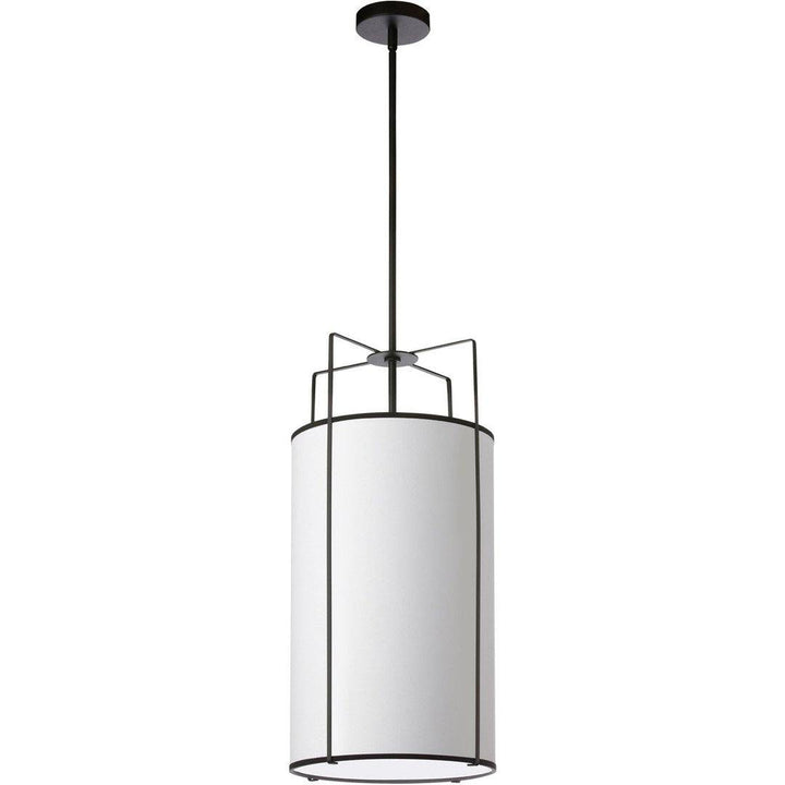 Steel Frame with Cylindrical Fabric Shade Pendant - LV LIGHTING