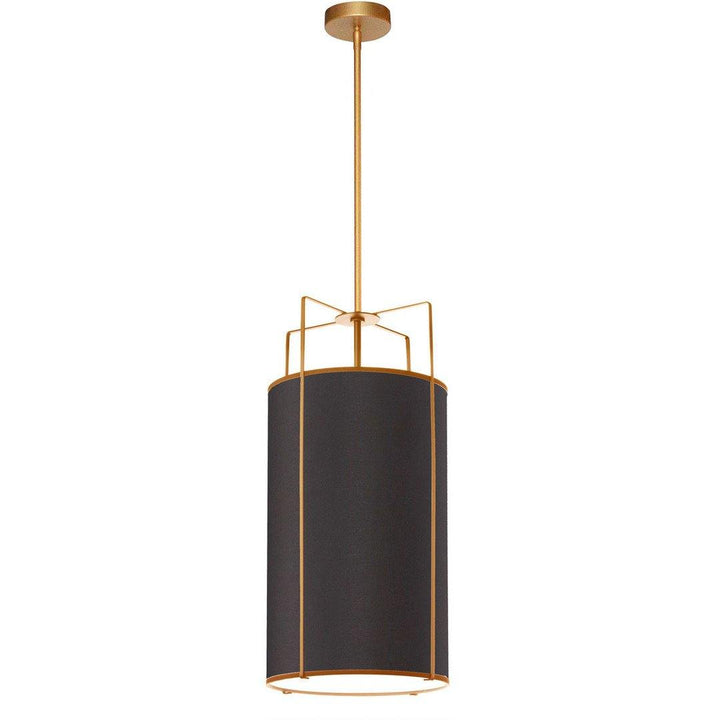 Steel Frame with Cylindrical Fabric Shade Pendant - LV LIGHTING