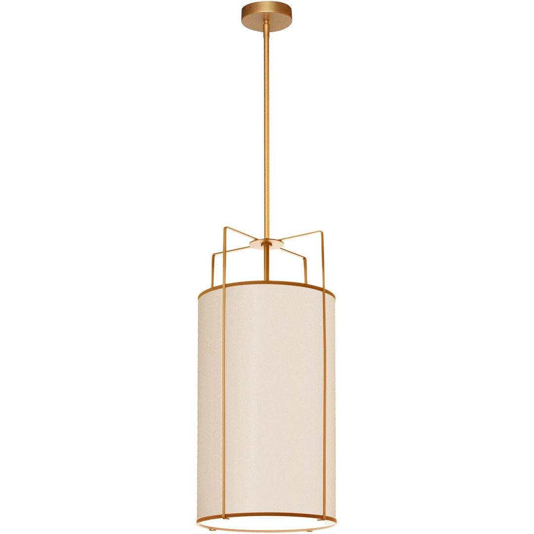 Steel Frame with Cylindrical Fabric Shade Pendant - LV LIGHTING
