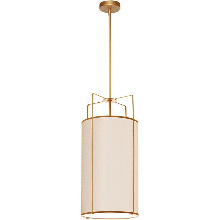 Steel Frame with Cylindrical Fabric Shade Pendant - LV LIGHTING