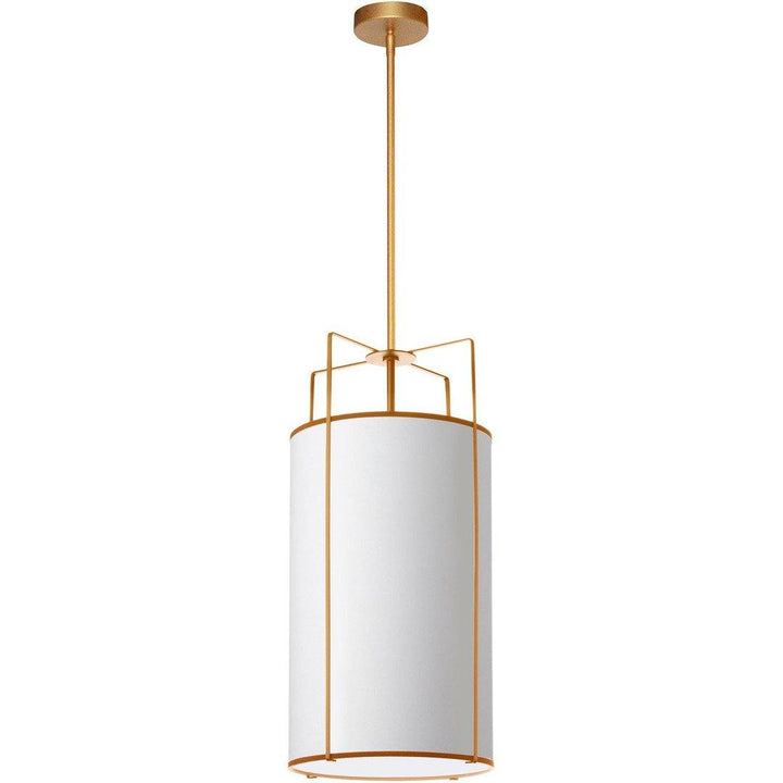 Steel Frame with Cylindrical Fabric Shade Pendant - LV LIGHTING