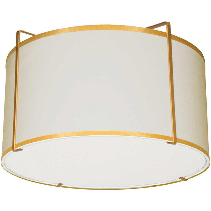 Steel Frame with Fabric Drum Shade Flush Mount - LV LIGHTING