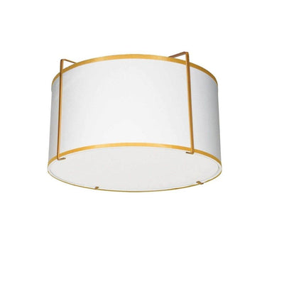 Steel Frame with Fabric Drum Shade Flush Mount - LV LIGHTING