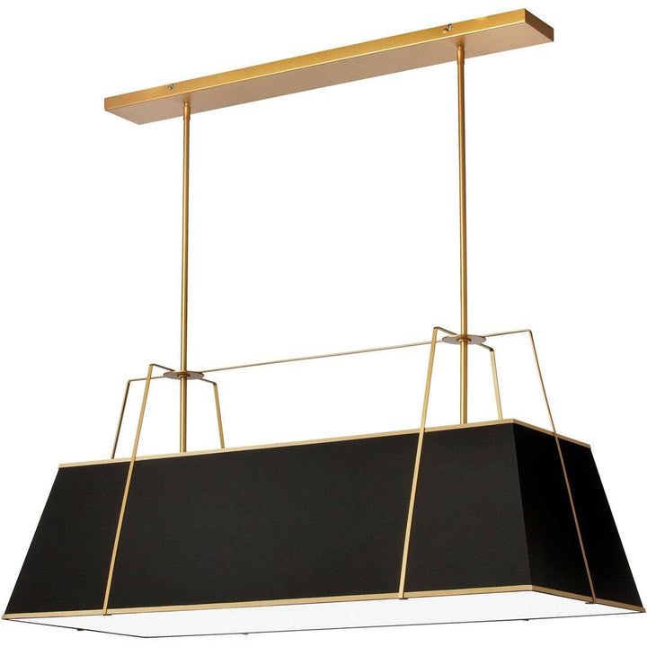 Steel Frame with Trapezoid Fabric Shade Linear Pendant - LV LIGHTING