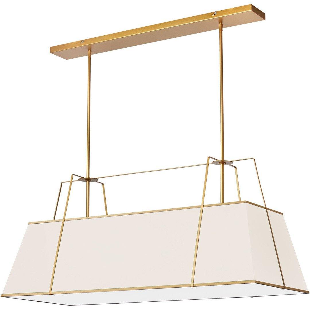 Steel Frame with Trapezoid Fabric Shade Linear Pendant - LV LIGHTING