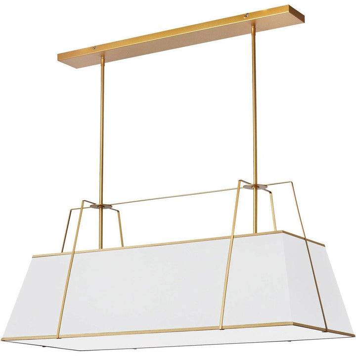 Steel Frame with Trapezoid Fabric Shade Linear Pendant - LV LIGHTING