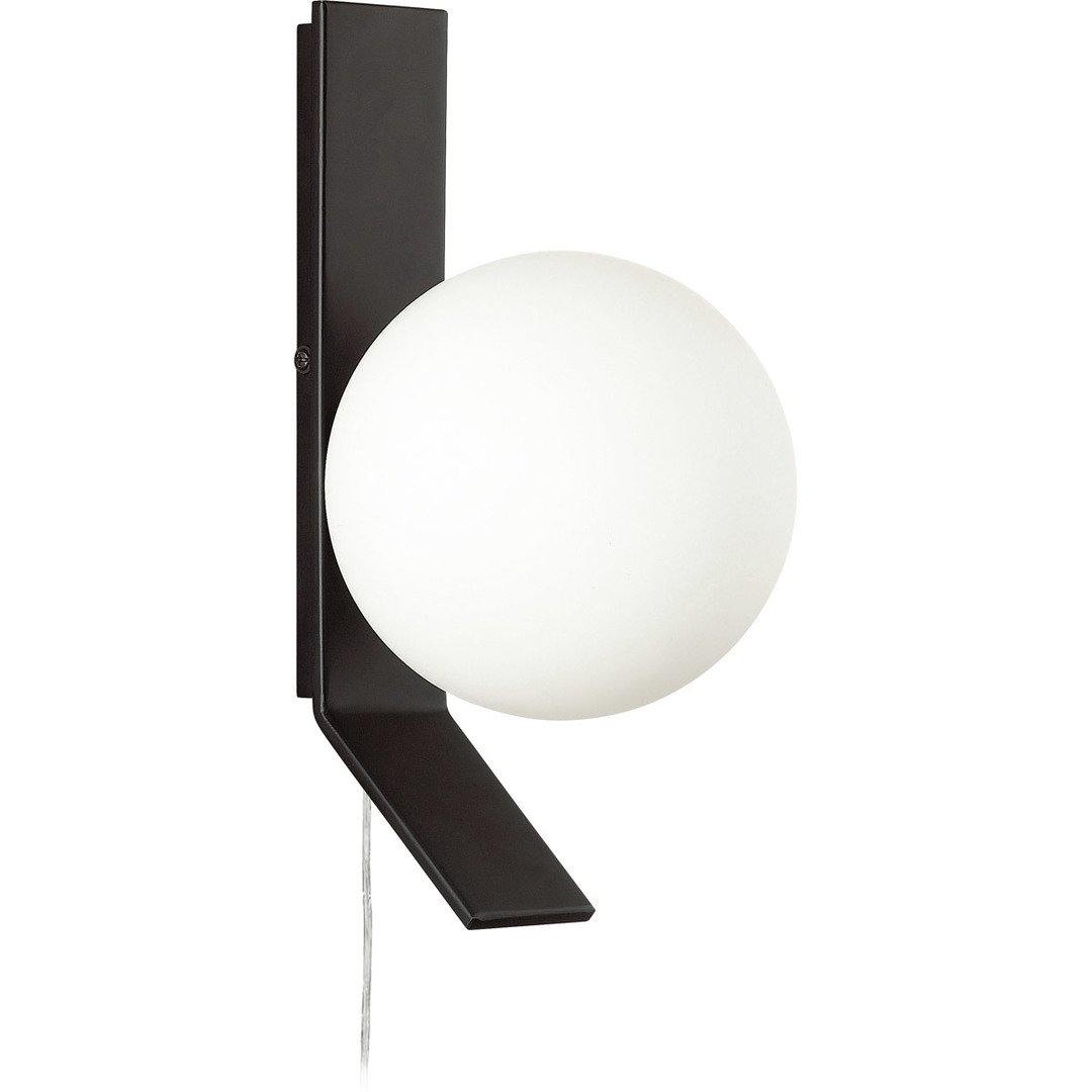 Matte Black with Frosted Glass Globe Wall Sconce - LV LIGHTING
