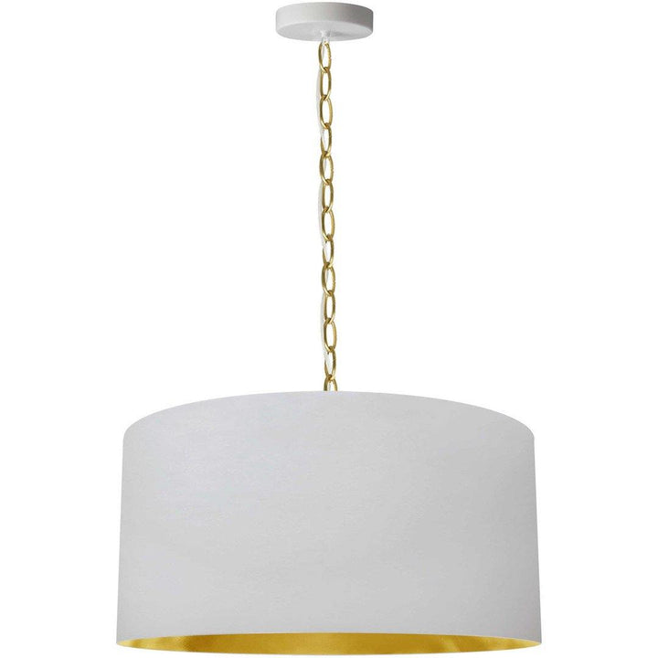 Steel with Fabric Drum Shade Pendant - LV LIGHTING