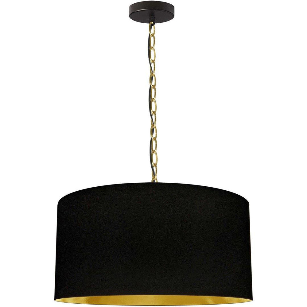 Steel with Fabric Drum Shade Pendant - LV LIGHTING