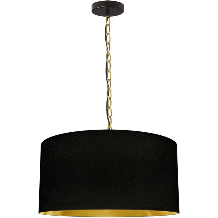 Steel with Fabric Drum Shade Pendant - LV LIGHTING