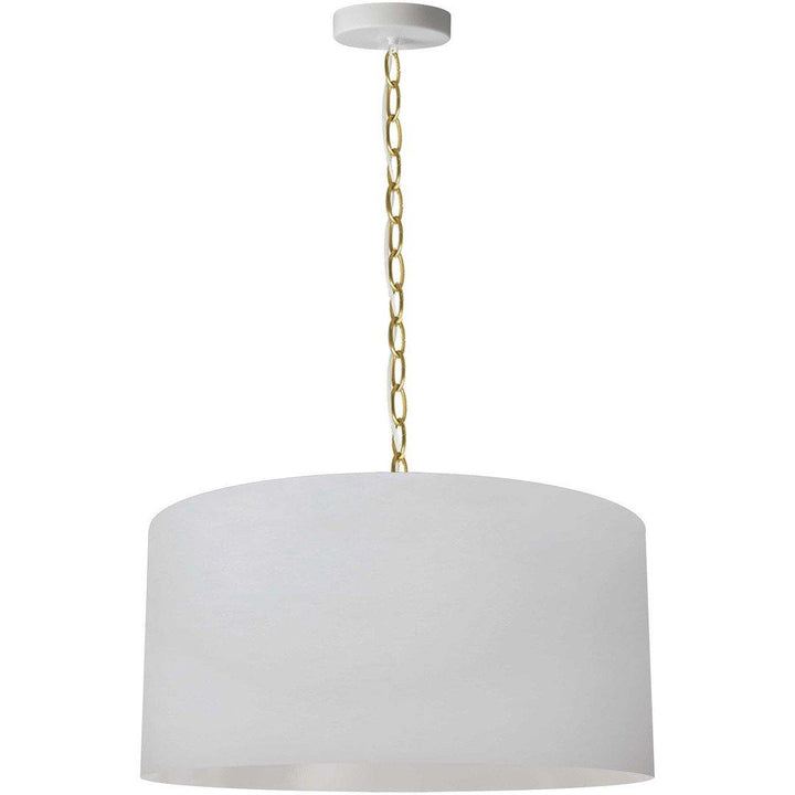 Steel with Fabric Drum Shade Pendant - LV LIGHTING
