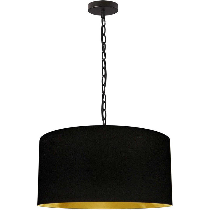 Steel with Fabric Drum Shade Pendant - LV LIGHTING