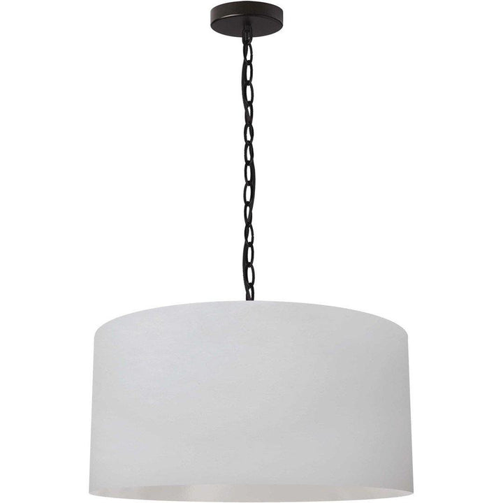 Steel with Fabric Drum Shade Pendant - LV LIGHTING
