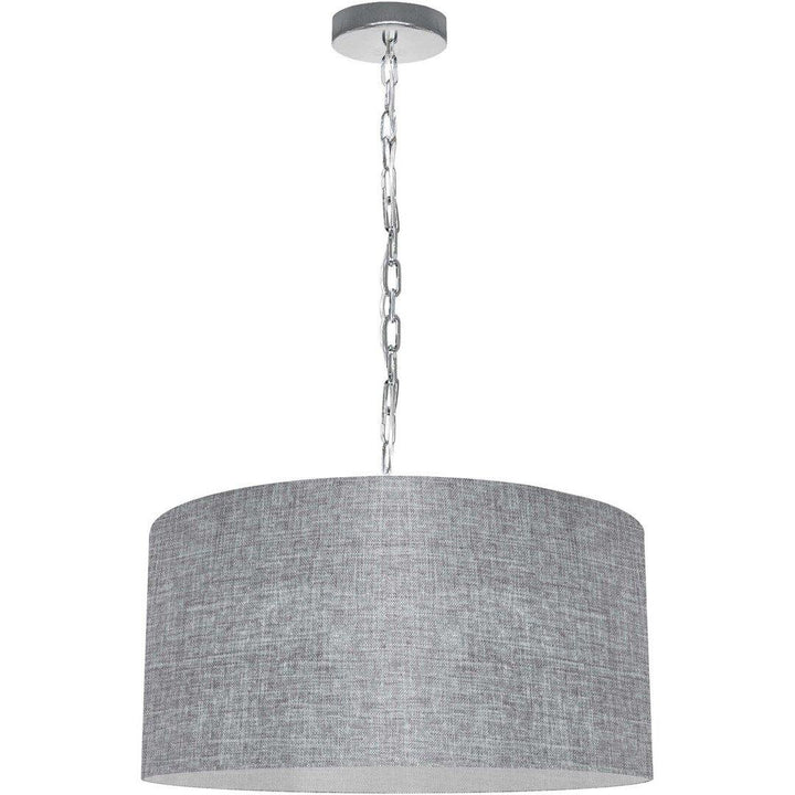 Steel with Fabric Drum Shade Pendant - LV LIGHTING