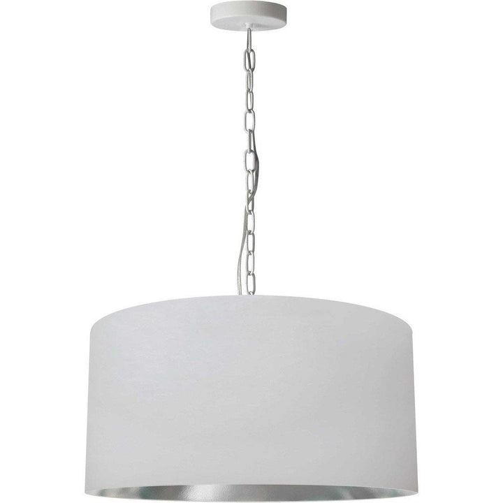 Steel with Fabric Drum Shade Pendant - LV LIGHTING