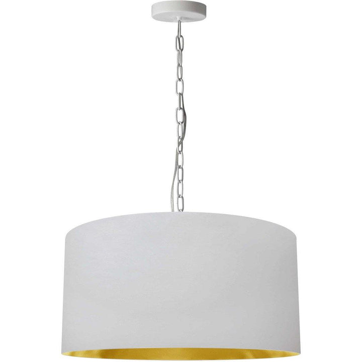 Steel with Fabric Drum Shade Pendant - LV LIGHTING