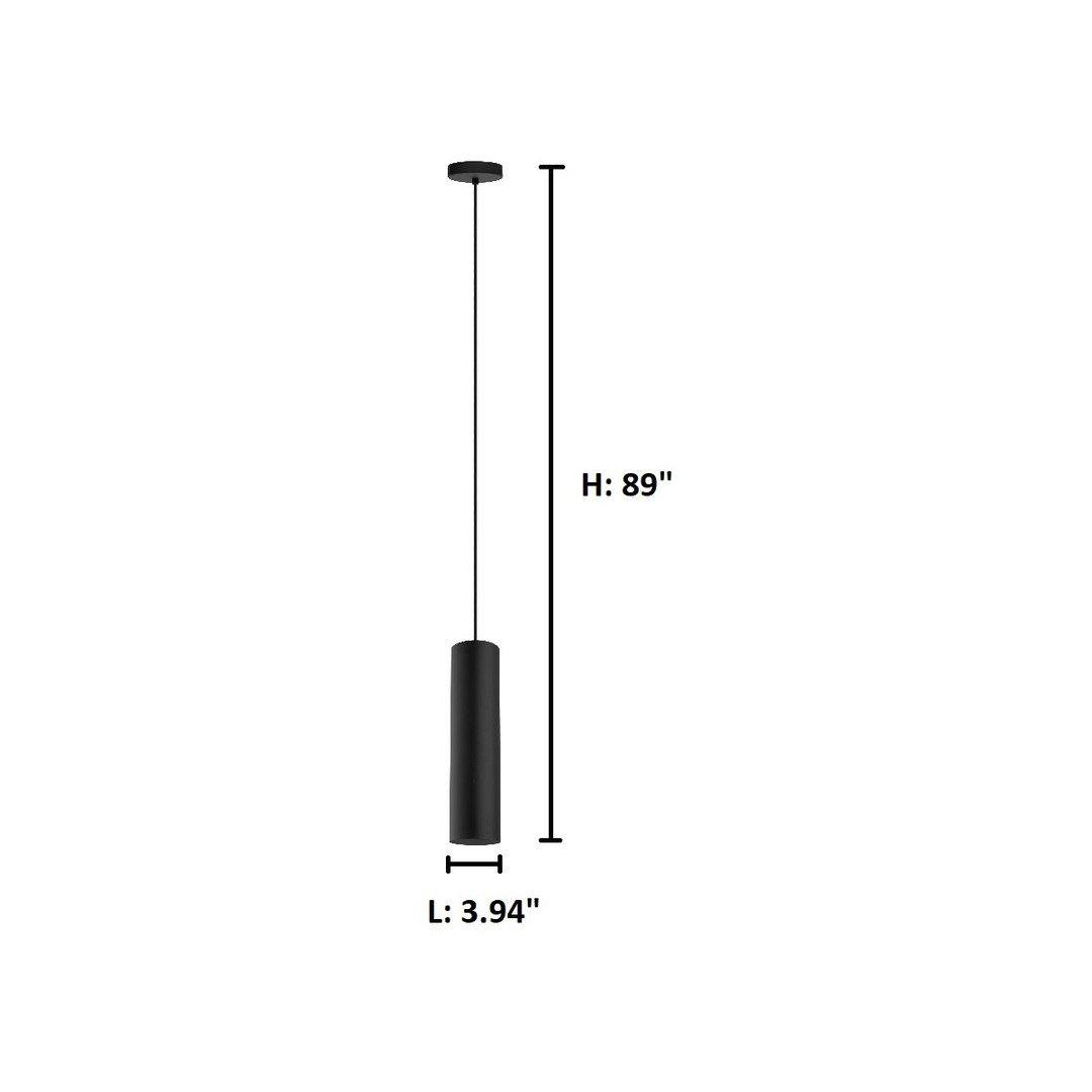 Black Cylindrical Tube Mini Pendant - LV LIGHTING