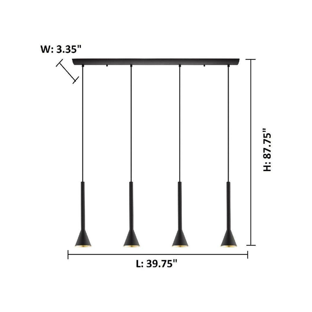 LED Black Cone Shade Linear Pendant - LV LIGHTING