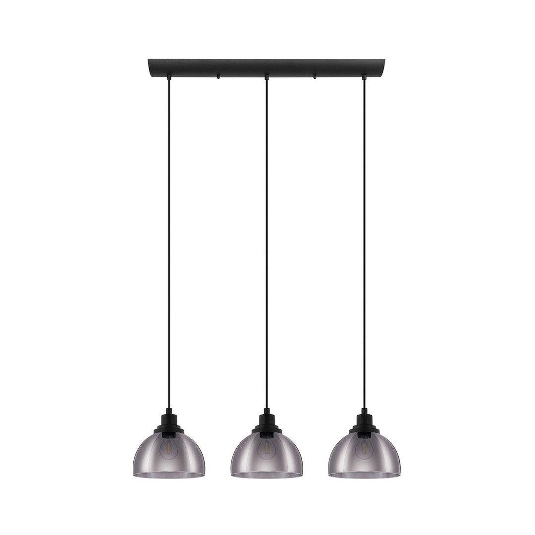 Matte Black with Mettalic Smoke Glass Shade Linear Pendant - LV LIGHTING
