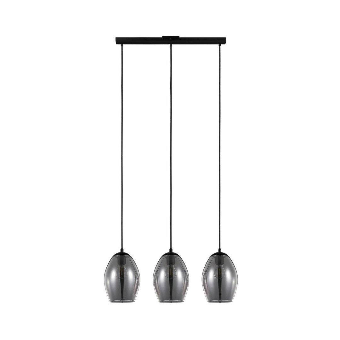 Black with Metallic Smoke Glass Shade Linear Pendant - LV LIGHTING