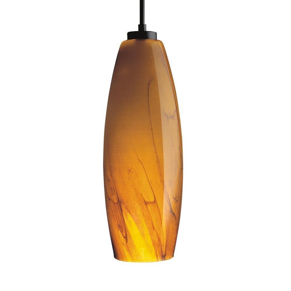 Oil Rubbed Bronze with Oval Art Glass Shade Pendant - LV LIGHTING