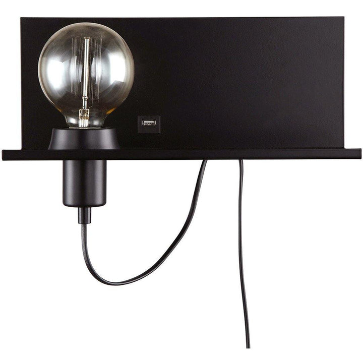Steel with USB Port Shelf Wall Sconce - LV LIGHTING