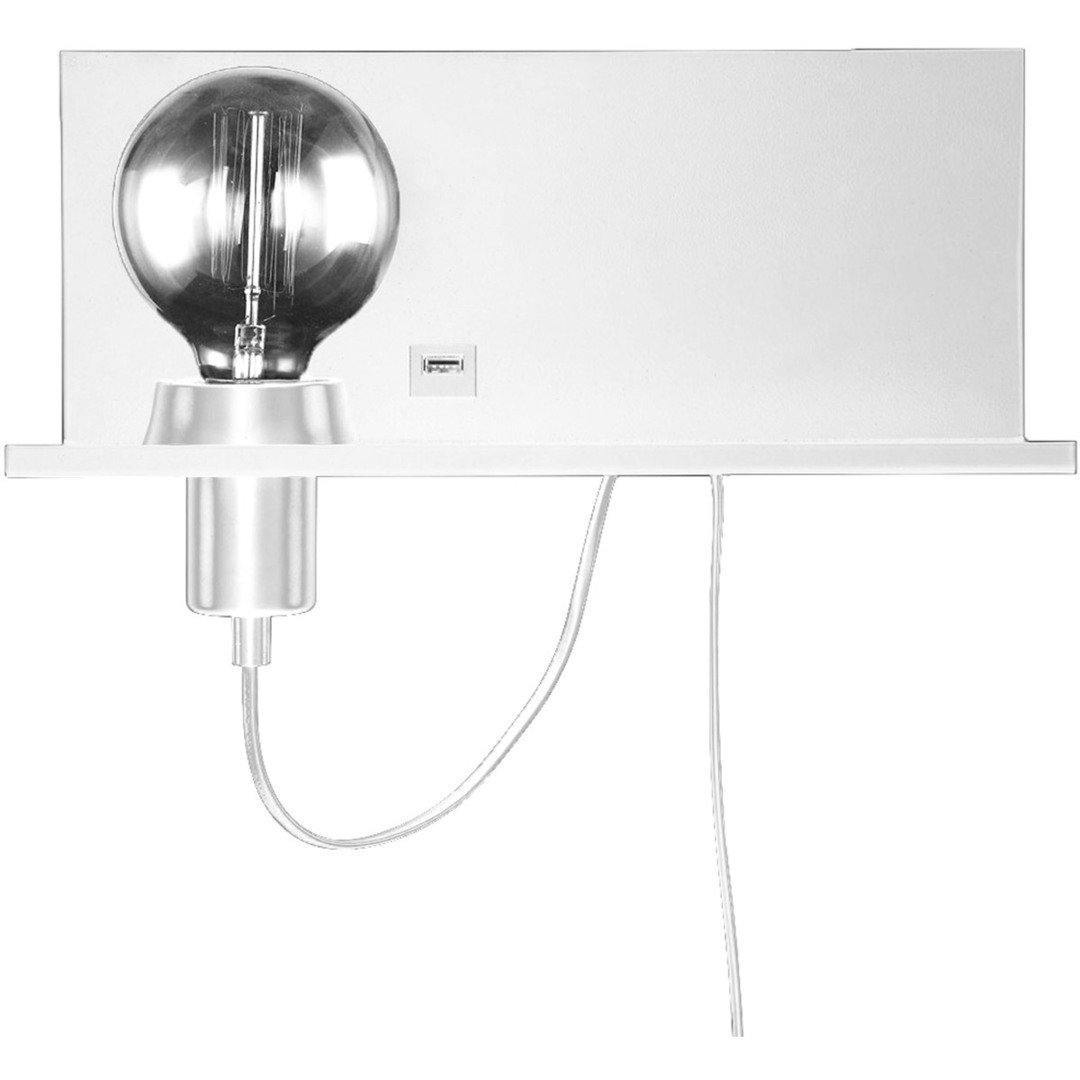 Steel with USB Port Shelf Wall Sconce - LV LIGHTING