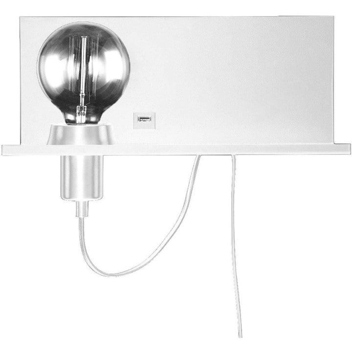 Steel with USB Port Shelf Wall Sconce - LV LIGHTING