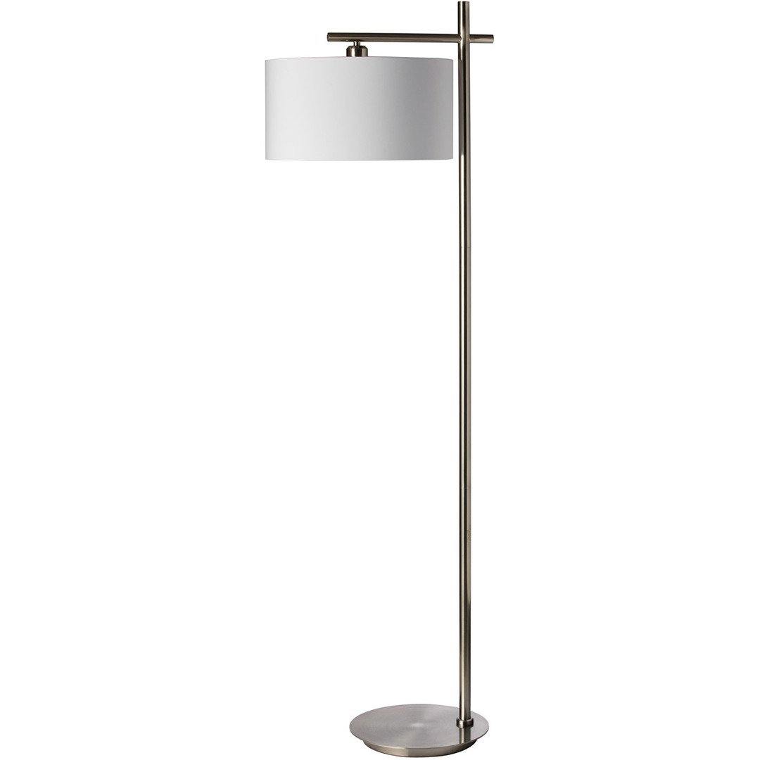 Satin Chrome with White Shade Floor Lamp - LV LIGHTING