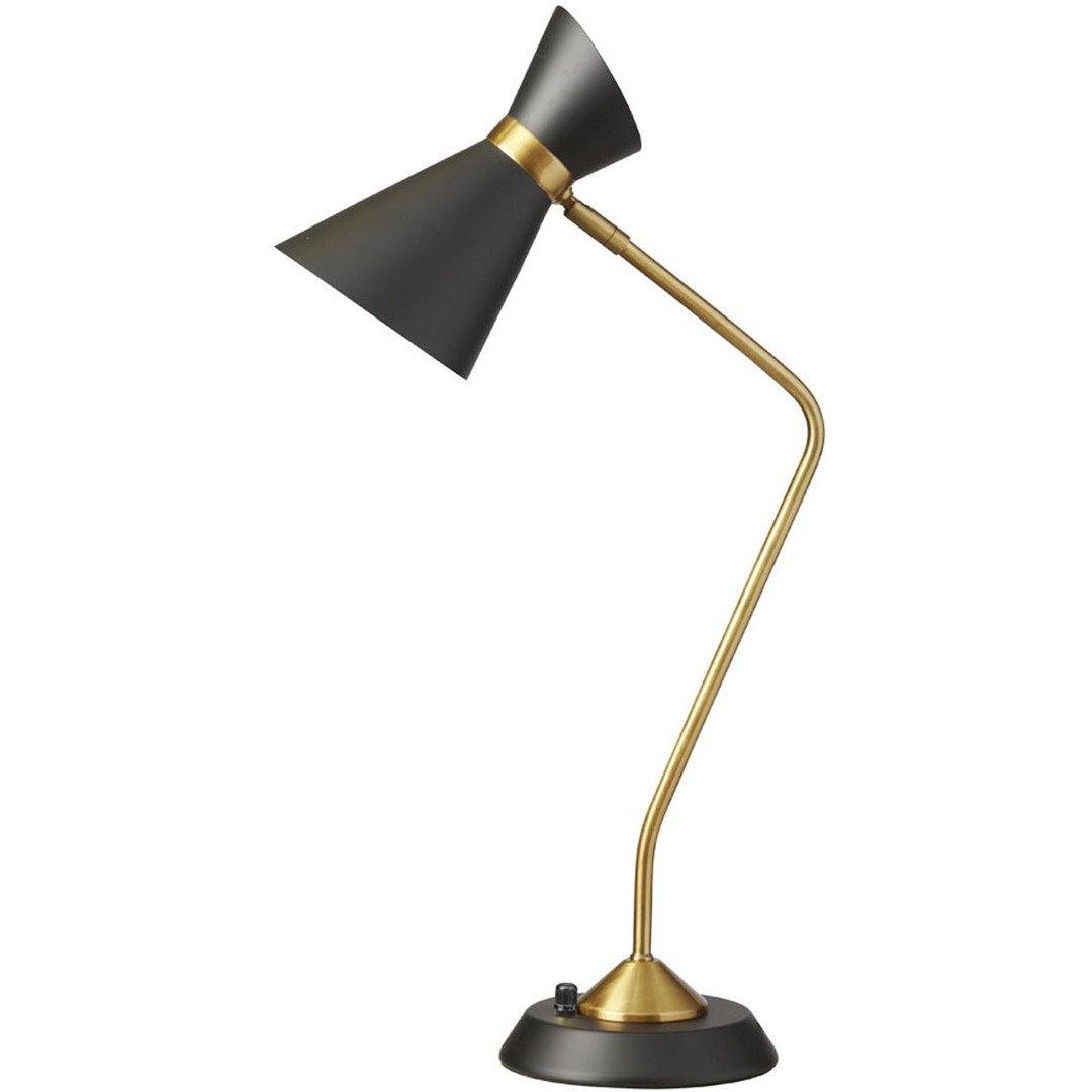 LED Aged Brass with Matte Black Portable Table Lamp - LV LIGHTING