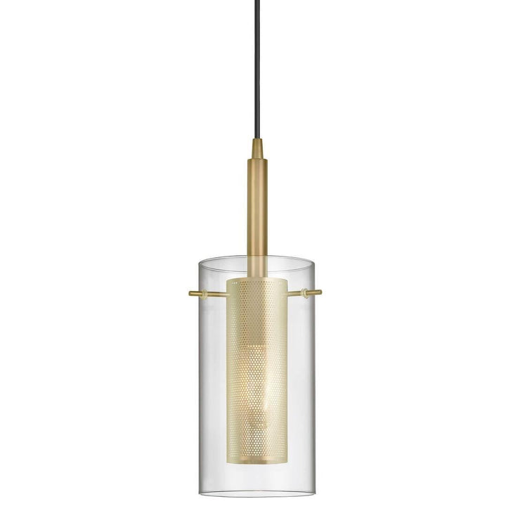 Steel with Clear Glass and Mesh Shade Mini Pendant - LV LIGHTING