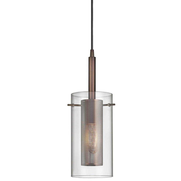 Steel with Clear Glass and Mesh Shade Mini Pendant - LV LIGHTING