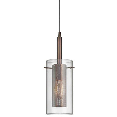 Steel with Clear Glass and Mesh Shade Mini Pendant - LV LIGHTING