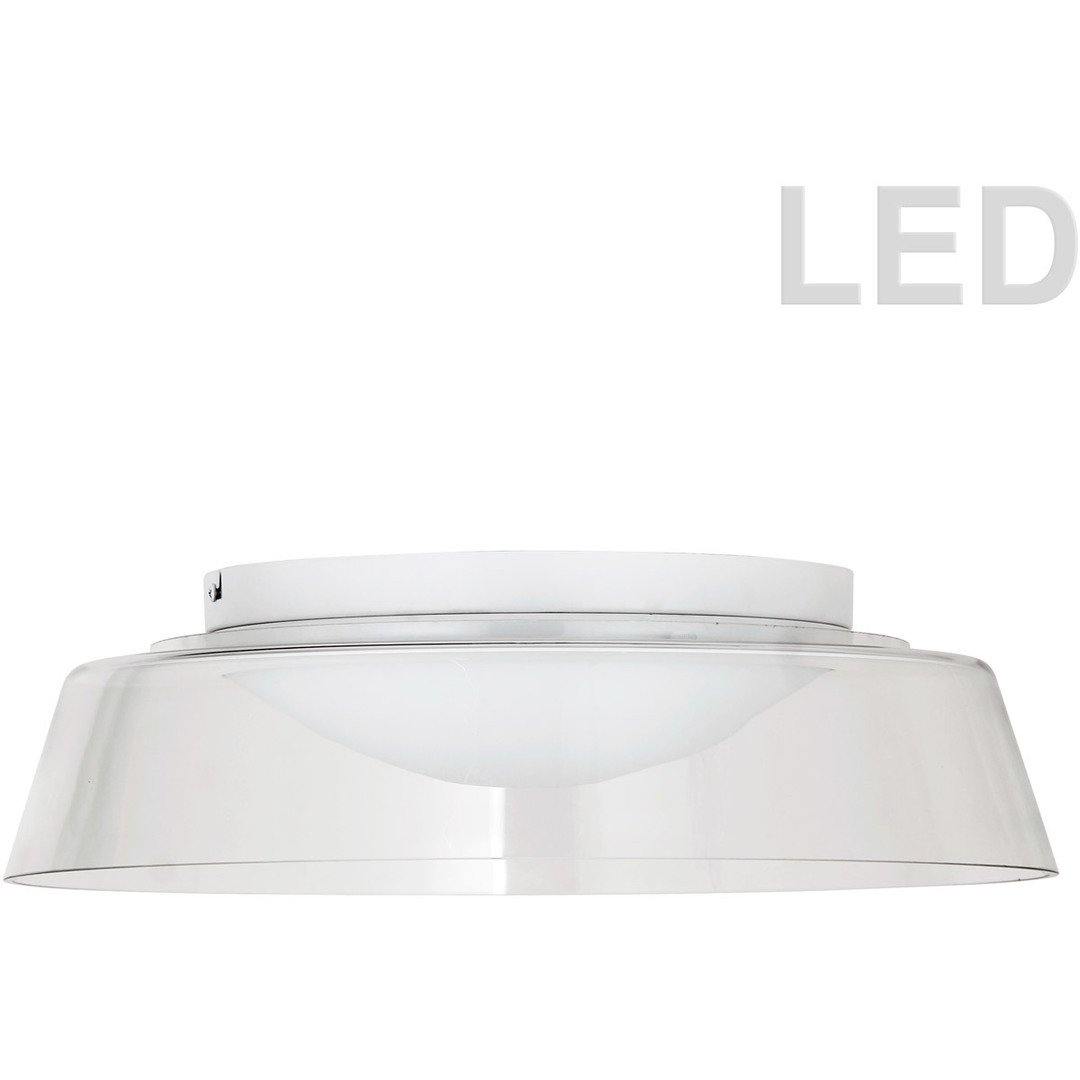 LED Steel with Round Glass Shade Flush Mount - LV LIGHTING