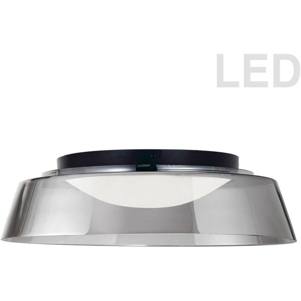 LED Steel with Round Glass Shade Flush Mount - LV LIGHTING