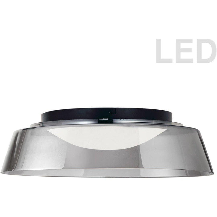 LED Steel with Round Glass Shade Flush Mount - LV LIGHTING