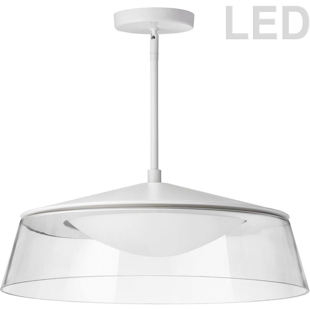 Steel with Matte White Clear Glass Shade Pendant - LV LIGHTING