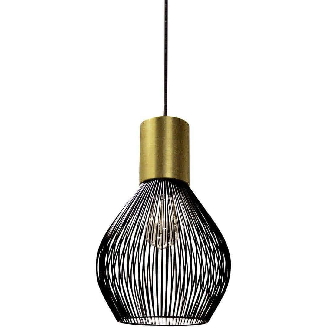 Aged Brass with Vintage Bronze Shade Pendant - LV LIGHTING