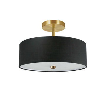 Steel with Fabric Drum Shade Semi Flush Mount