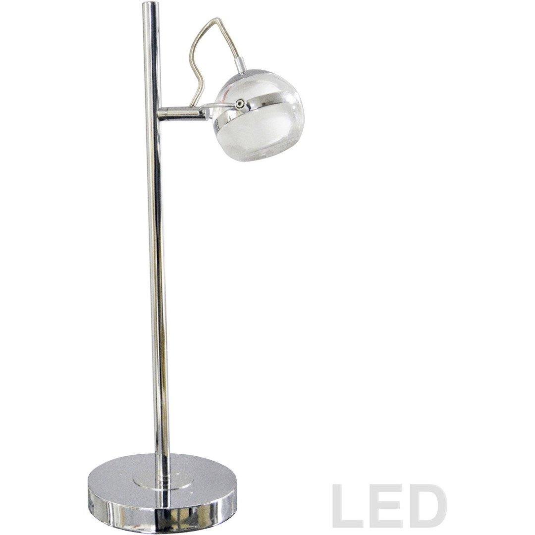 LED Polished Chrome with Clear Acrylic Globe Table Lamp - LV LIGHTING